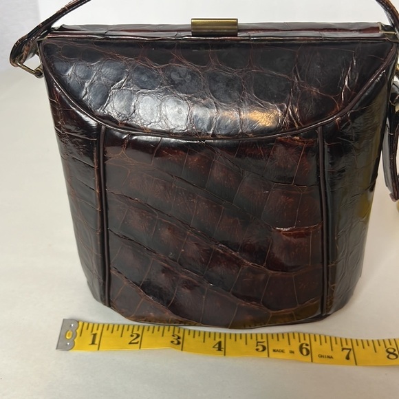 Vintage Authentic Bass Alligator Brown Small Bag - Picture 14 of 14